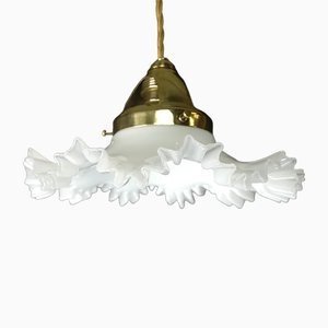 Hanging Lamp with Brass Ceiling Rosette