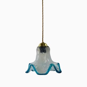Lampe à Suspension avec Abat-Jour en Verre Opalin, Italie, 1950s