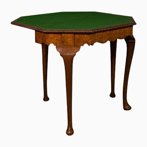 Antique Edwardian Fold Over Game Table in Walnut, England