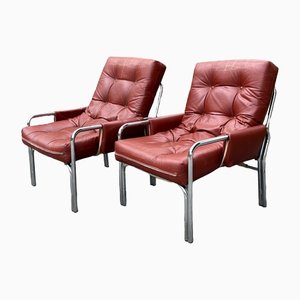 Mid-Century Modern Lounge Chairs, Italy, 1970s, Set of 2