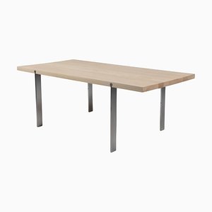 Coffee Table in Ash and Stainless Steel by Aksel Kjersgaard for Naver