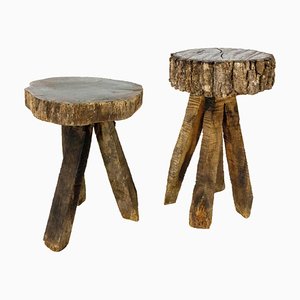Brutalist French Stools, 1960s, Set of 2