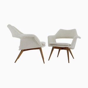 Fauteuils Shell en Peau de Mouton de Miroslav Navratil, 1960s, Set de 2