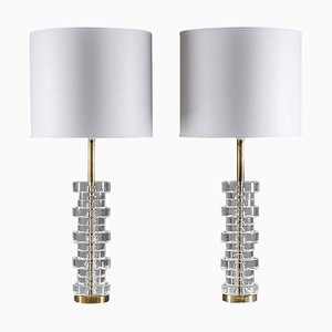 Swedish Table Lamps by Carl Fagerlund for Orrefors, Set of 2