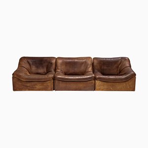DS46 Sectional Sofa in Leather attributed to de Sede, 1970s, Set of 3