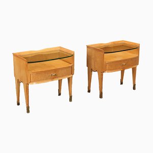 Bedside Tables in Ash, Italy, 1950s, Set of 2