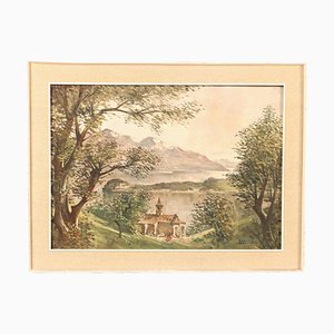 Fortunato Zangli, Impressionistische Landschaft, Öl auf Leinwand