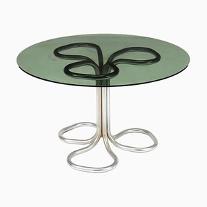 Chromed Metal & Smoked Glass Table, 1960s