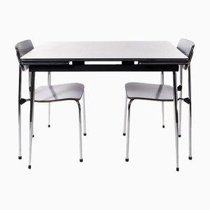 Extendable Table and Chairs from Formica, Set of 3