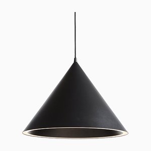 Grande Lampe à Suspension Annulaire Noire de MSDS Studio