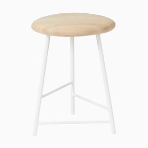 Small Pebble Bar Stool in Oiled Ash and Pure White from Warm Nordic