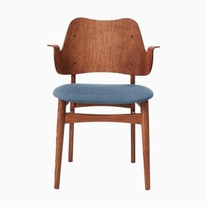Gesture Chair in Vidar & Teak Oiled Oak, Denim Blue by Hans Olsen for Warm Nordic