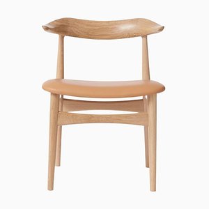 Cow Horn Chair in Soavé Oak & Nude Leather by Warm Nordic