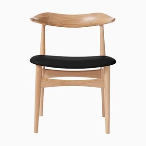 Cow Horn Chair in Oak & Black Leather by Warm Nordic