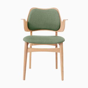 Gesture Chair in Canvas & White Oiled Oak, Sage Green by Hans Olsen for Warm Nordic