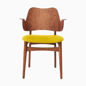 Gesture Chair in Vidar & Teak Oiled Oak, Yellow by Hans Olsen for Warm Nordic