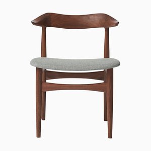 Cow Horn Chair in Walnut, Light Grey by Warm Nordic