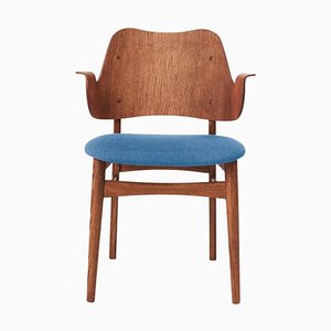 Gesture Chair in Vidar & Teak Oiled Oak, Sea Blue by Hans Olsen for Warm Nordic