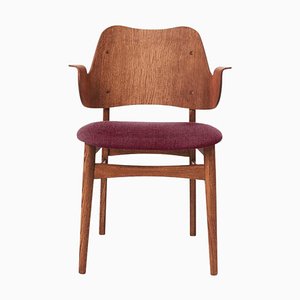 Gesture Chair in Vidar & Teak Oiled Oak, Bordeaux by Hans Olsen for Warm Nordic