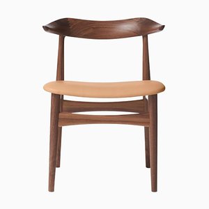 Cow Horn Chair in Walnut & Nude Leather by Warm Nordic