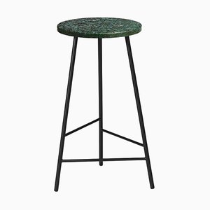 Small Pebble Bar Stool in Re-Plast, Black by Warm Nordic