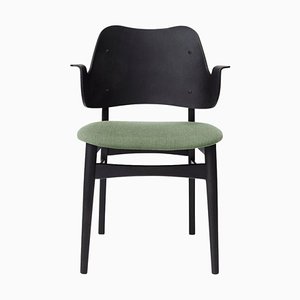 Gesture Chair in Canvas & Black Beech, Sage Green by Hans Olsen for Warm Nordic