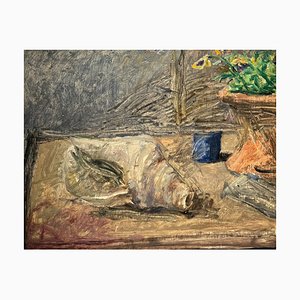 Enzo Faraoni, Natura morta con conchiglia, 1970, Olio su tela, Incorniciato