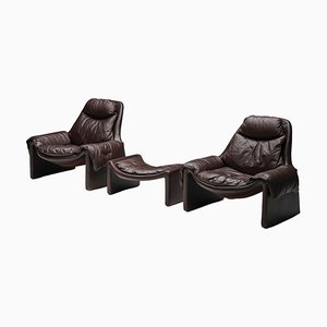 Proposals P60 Lounge Chair with Ottoman by Vittorio Introini for Saporiti, Set of 3