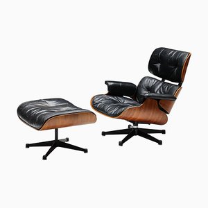 Model Models 670 & 671 Lounge Chair and Ottoman by Herman Miller for Eames, 1957, Set of 2
