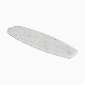 Rounded Surf Sushi Tray in White Carrara Marble from Fiam