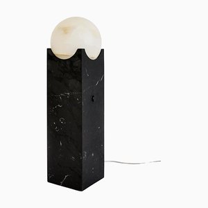 Lampada grande Eclipse fatta a mano in marmo nero Marquina di Fiam