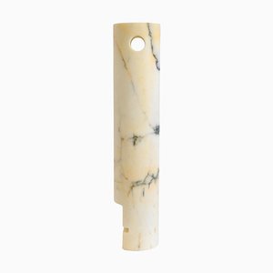 Handmade High Cylindrical Face Vase in Paonazzo Marble from Fiam
