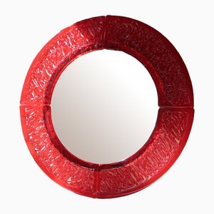 Specchio rotondo vintage rosso, Italia