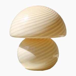 Vintage Yellow Swirl Mushroom Lamp from Vetri Murano