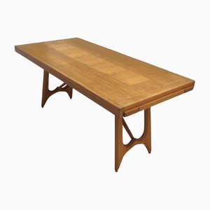 Vintage Light Oak Dining Table from Guillerme and Chambron