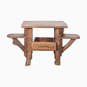 Table d'Appoint Provinciale Mid-Century en Bois de Fruitier, France