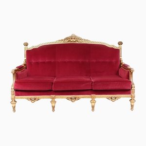 Französisches Empire Sofa aus vergoldetem Holz