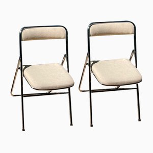Folding Chairs in Italian Wool, Set of 2