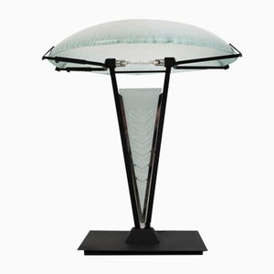 Lámpara de mesa hongo posmoderna de cristal de Murano, años 80