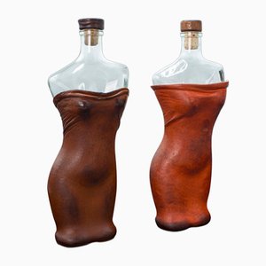 Französische Vintage Couture Spirit Flaschen aus Glas, 2er Set