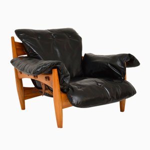 Sheriff Leather Armchair by Sergio Rodrigues for Isa International, 1960s