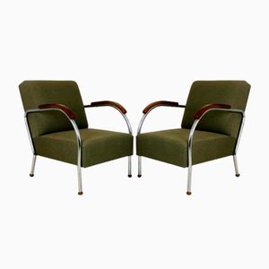 Tubular Steel Armchairs from Wschód, 1940s, Set of 2