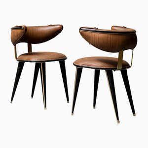 Eco-Leder Stühle von Umberto Mascagni, 1960er, 2er Set