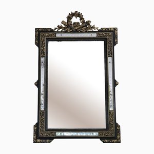 19th Century French Ebonised and Gilt Overmantle Wall Mirror