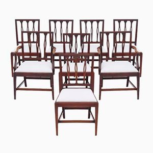 Antique Georgian Mahogany Dining Chairs, 1820s, Set of 8