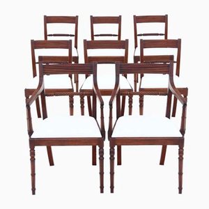 Antique Georgian Mahogany Dining Chairs, 1815, Set of 8
