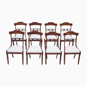Antique Regency Mahogany Dining Chairs 1830s, Set of 8