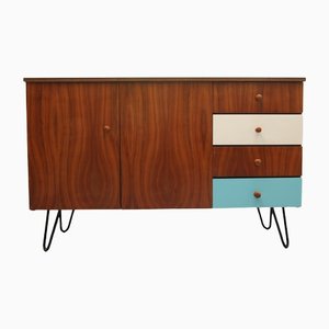 Nut Tree Sideboard with Hairpin Legs, 1960s