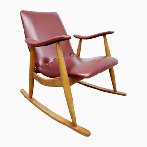 Vintage Dutch Rocking Chair by Louis Van Teeffelen for Webe