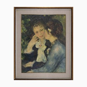 After Pierre Auguste Renoir, Confidences, Mid-20th Century, Oil on Canvas